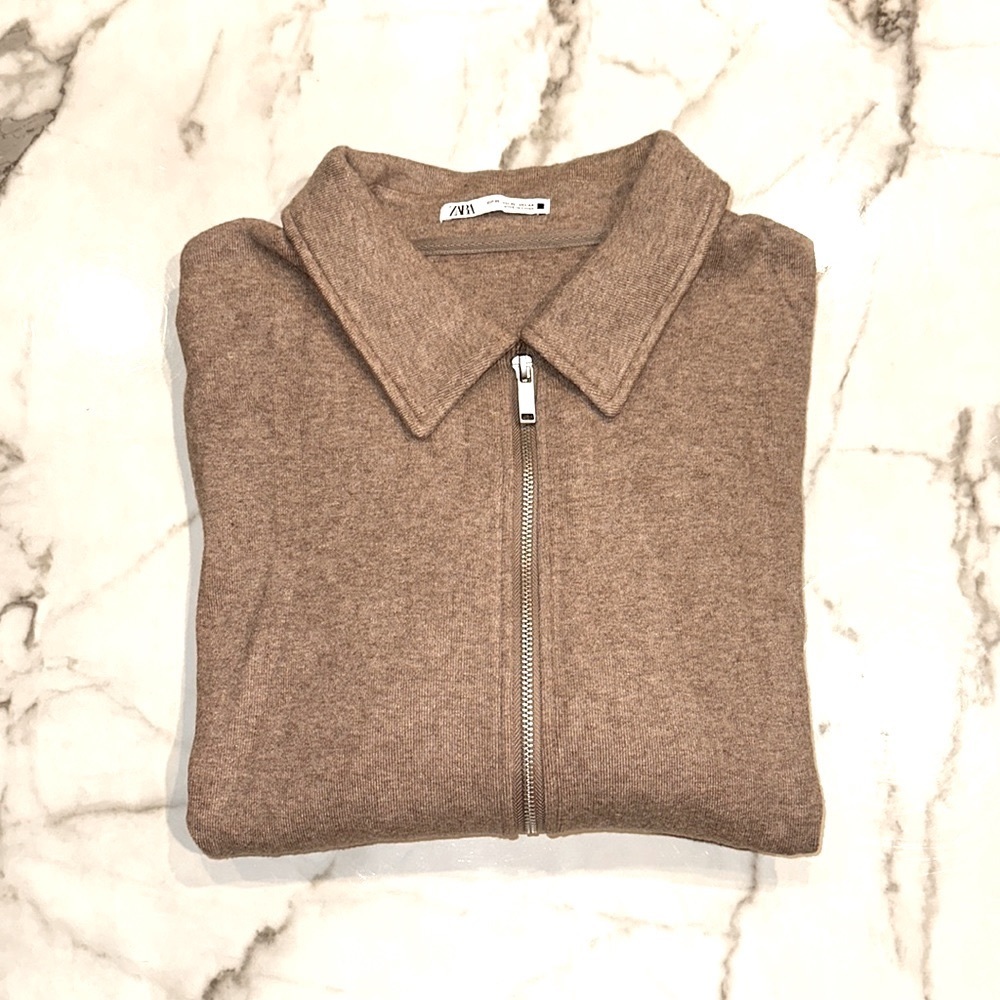 Zara zip up collared sweater
